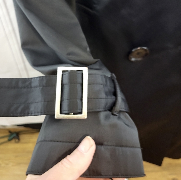 Black Michael Kors Lined Trench Coat Size SP - Picture 4 of 14